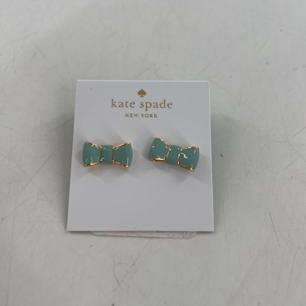 blue bow earrings