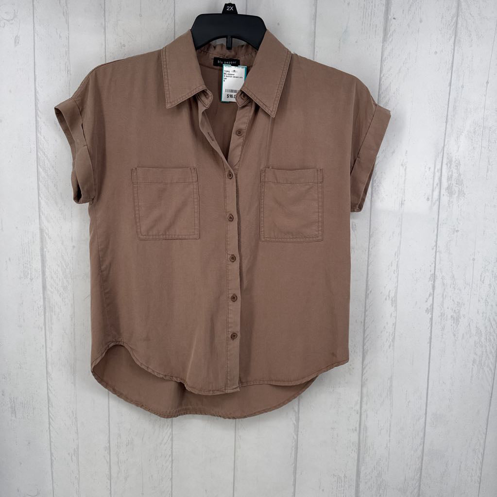 S button down s/s top