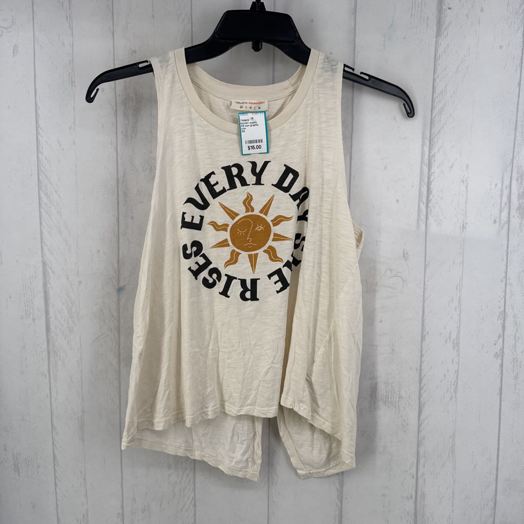 XS sun graphic open back tank