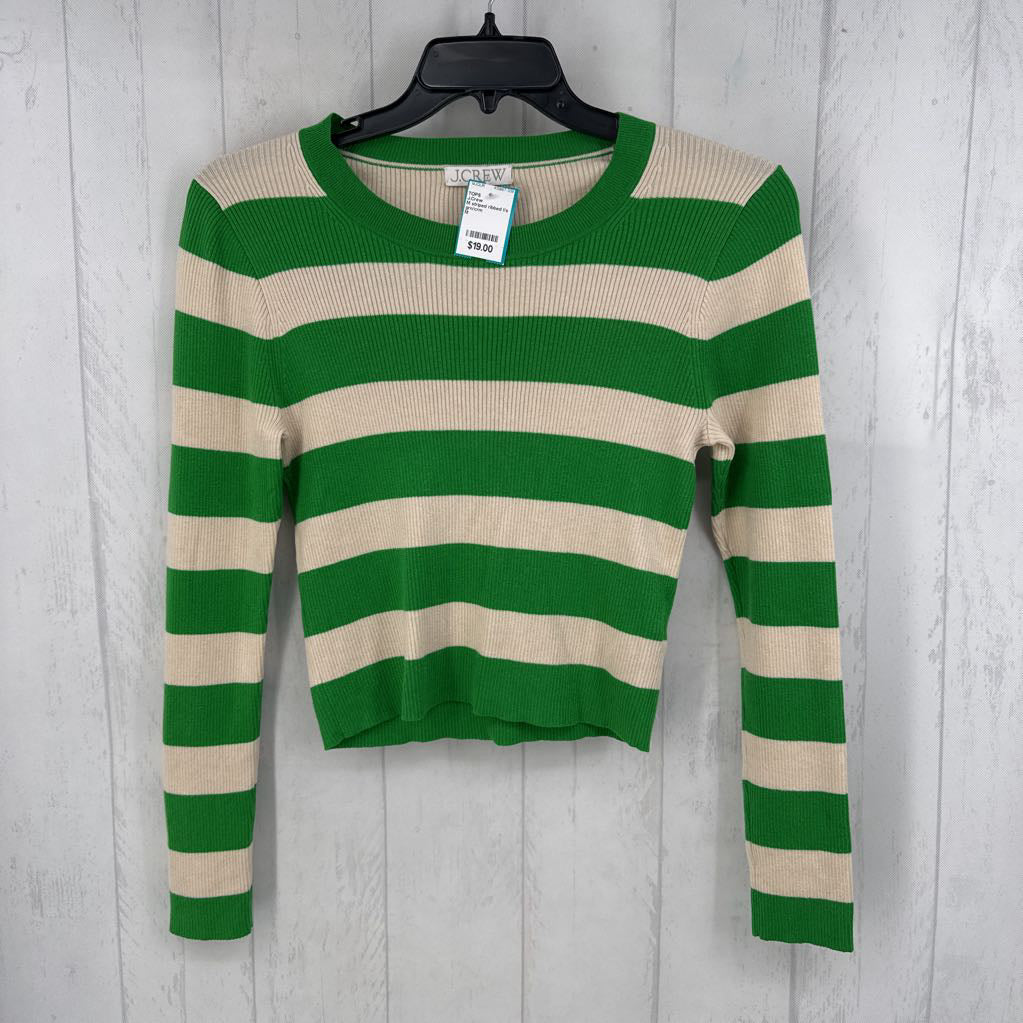 M striped ribbed l/s top