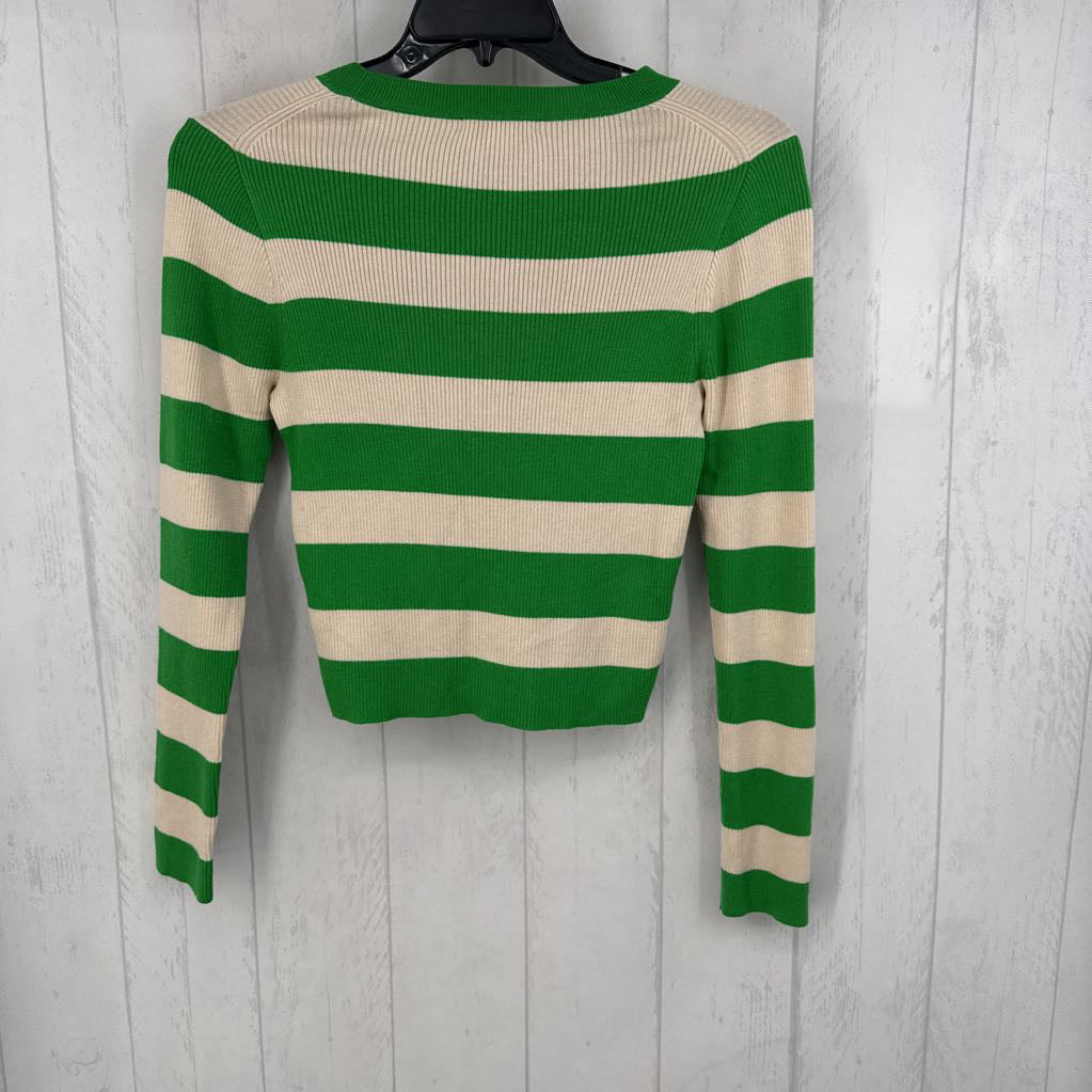 M striped ribbed l/s top