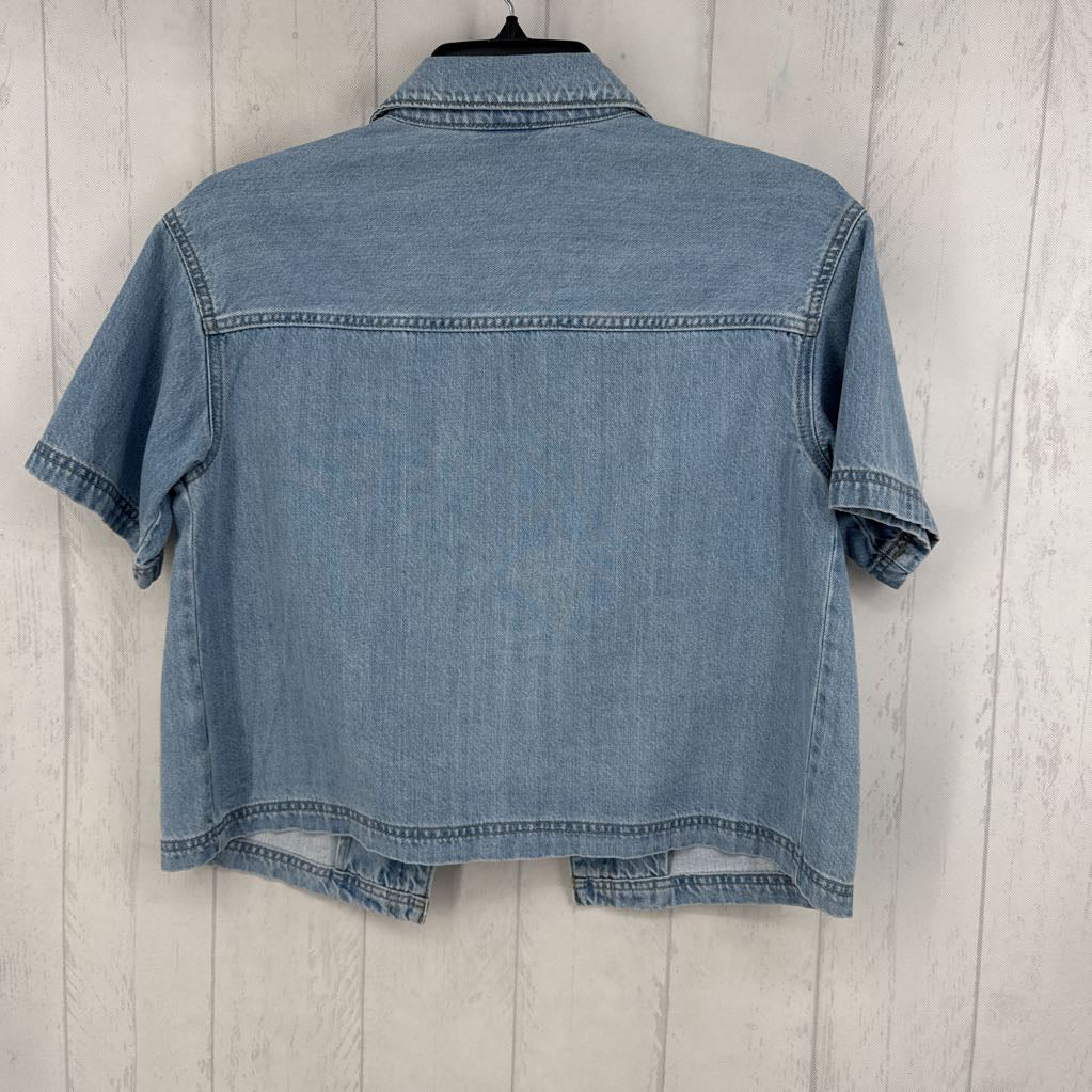 XS denim button down s/s top