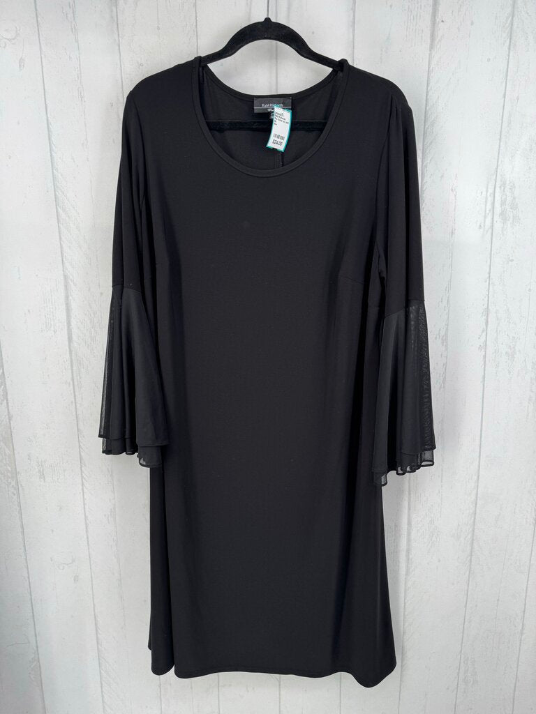 18w flutter slv shift dress 3/4 slv