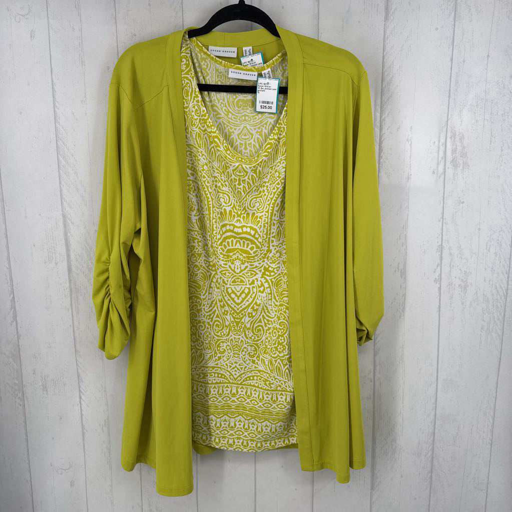 1X 2pc printed cami & cardi set