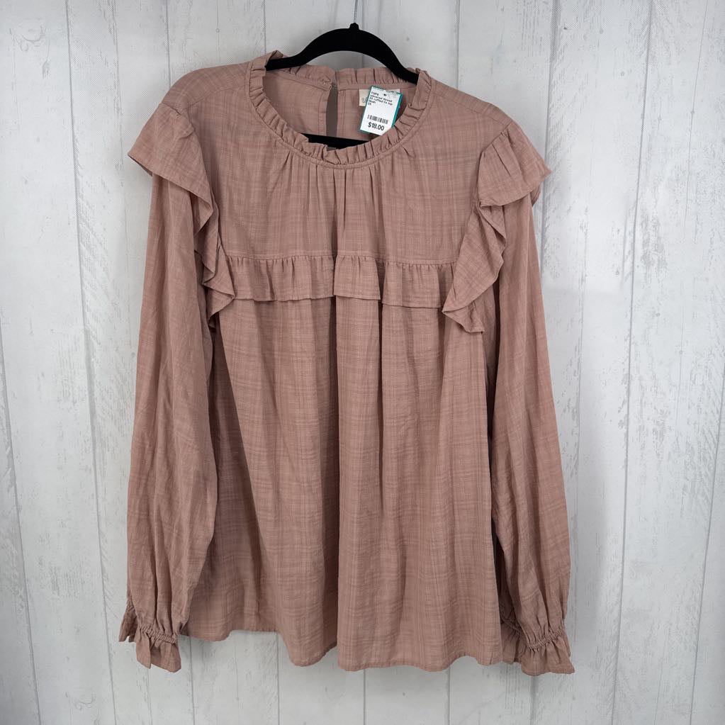 2X ruffled l/s top