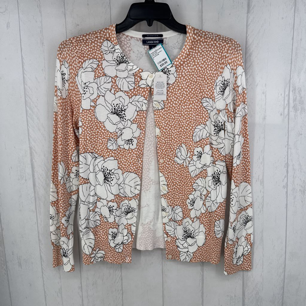 S flo print button down cardi
