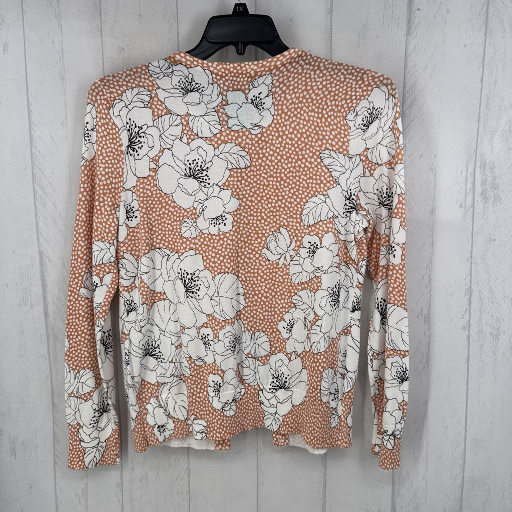 S flo print button down cardi
