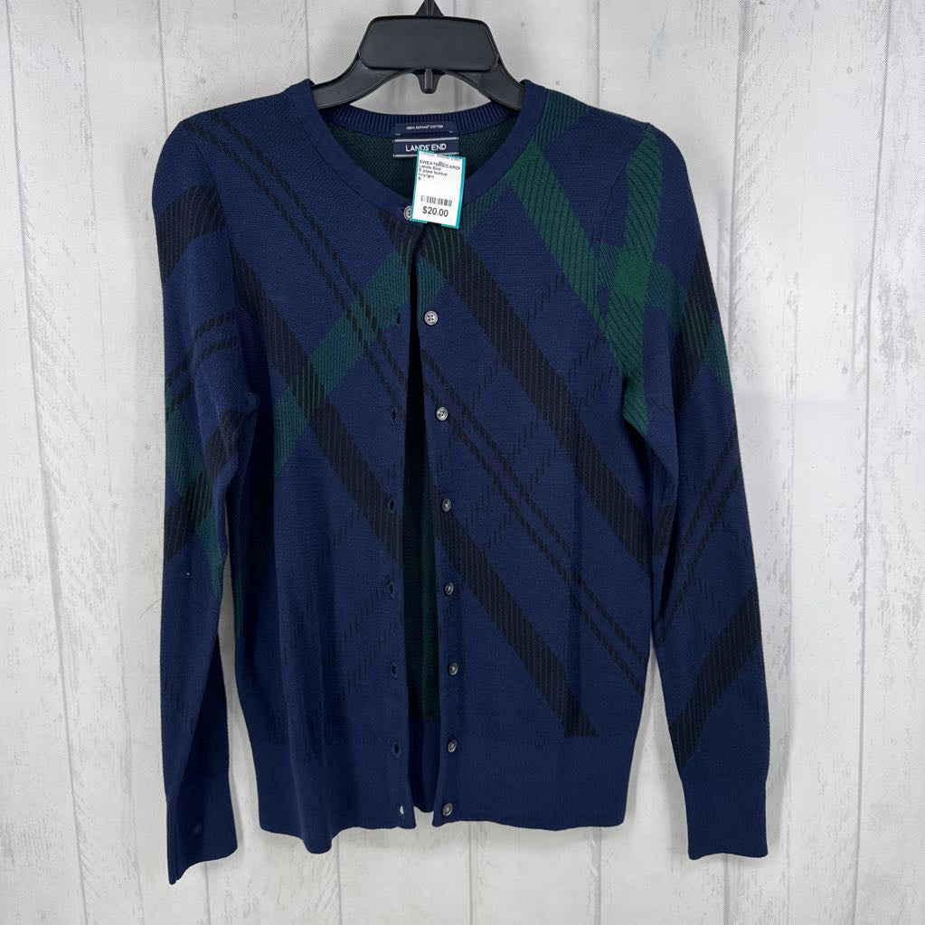 S plaid button down cardi