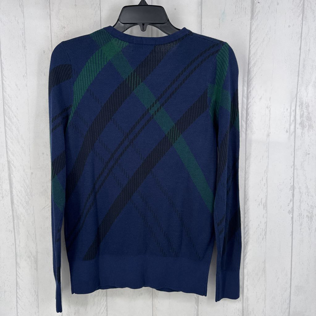 S plaid button down cardi