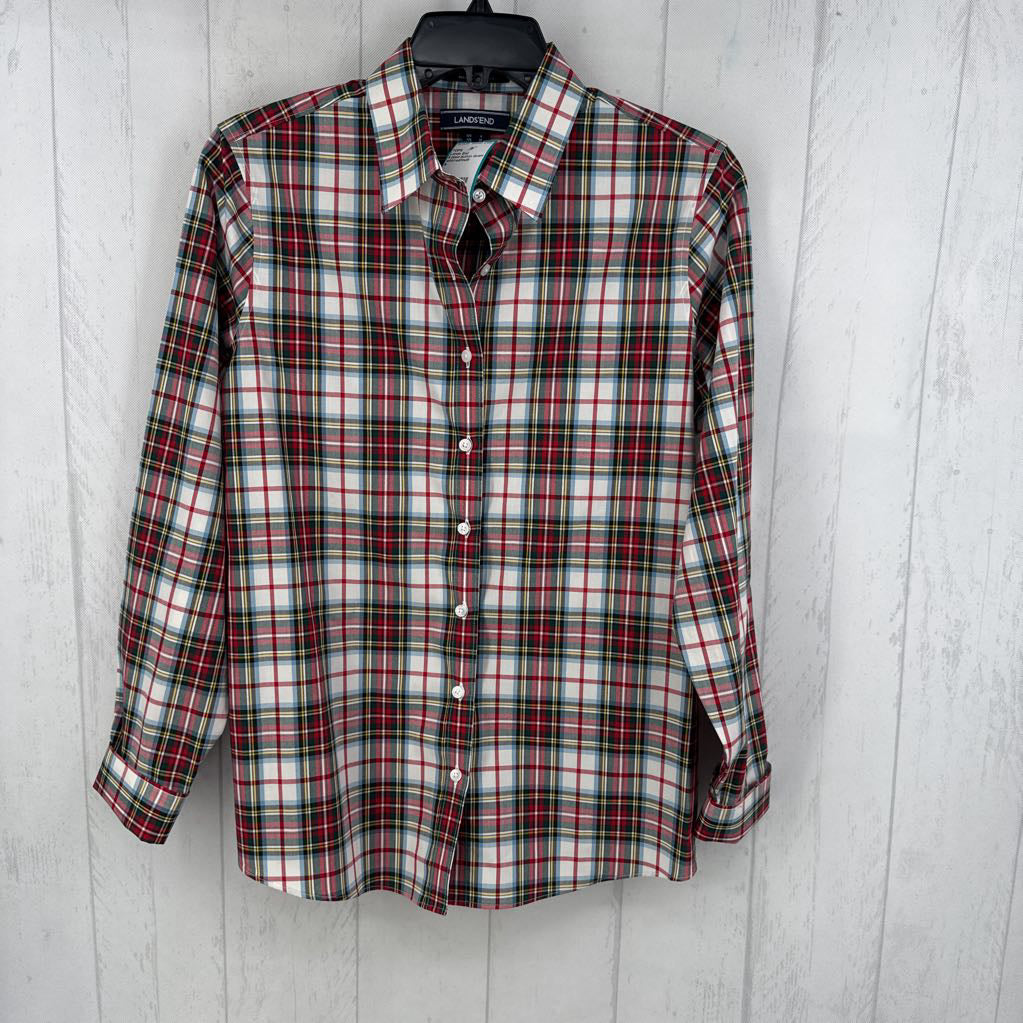 6 plaid button down l/s top
