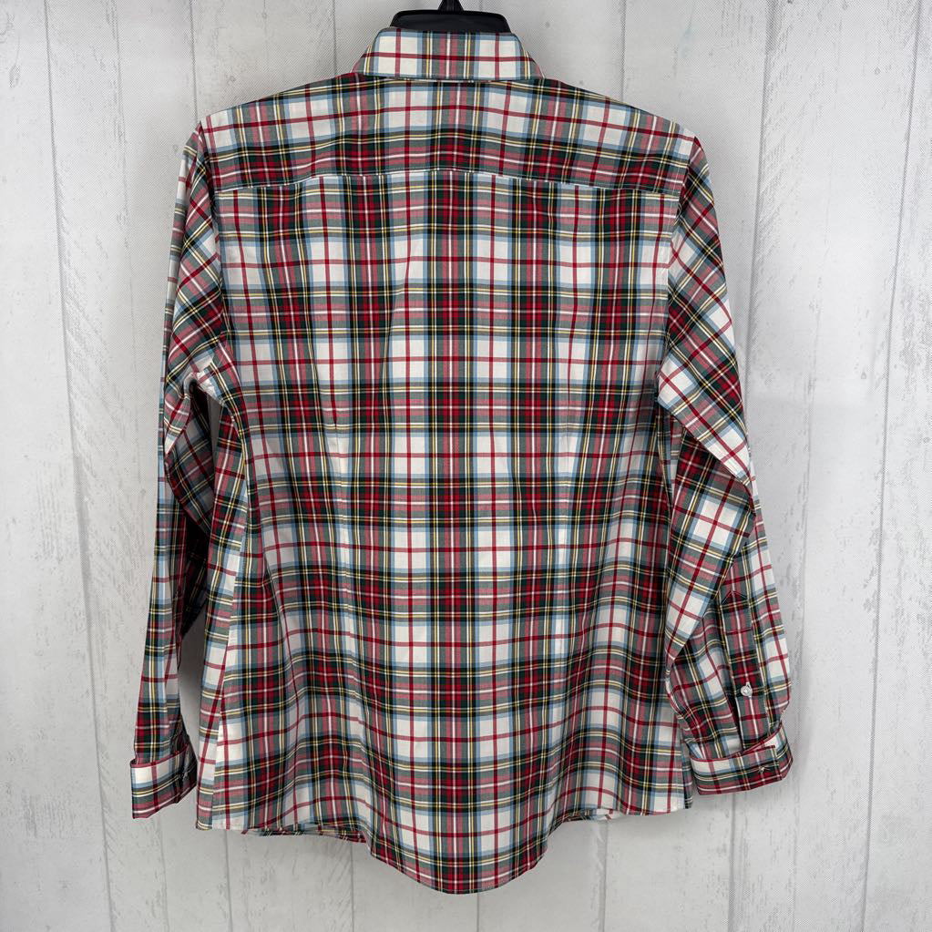 6 plaid button down l/s top