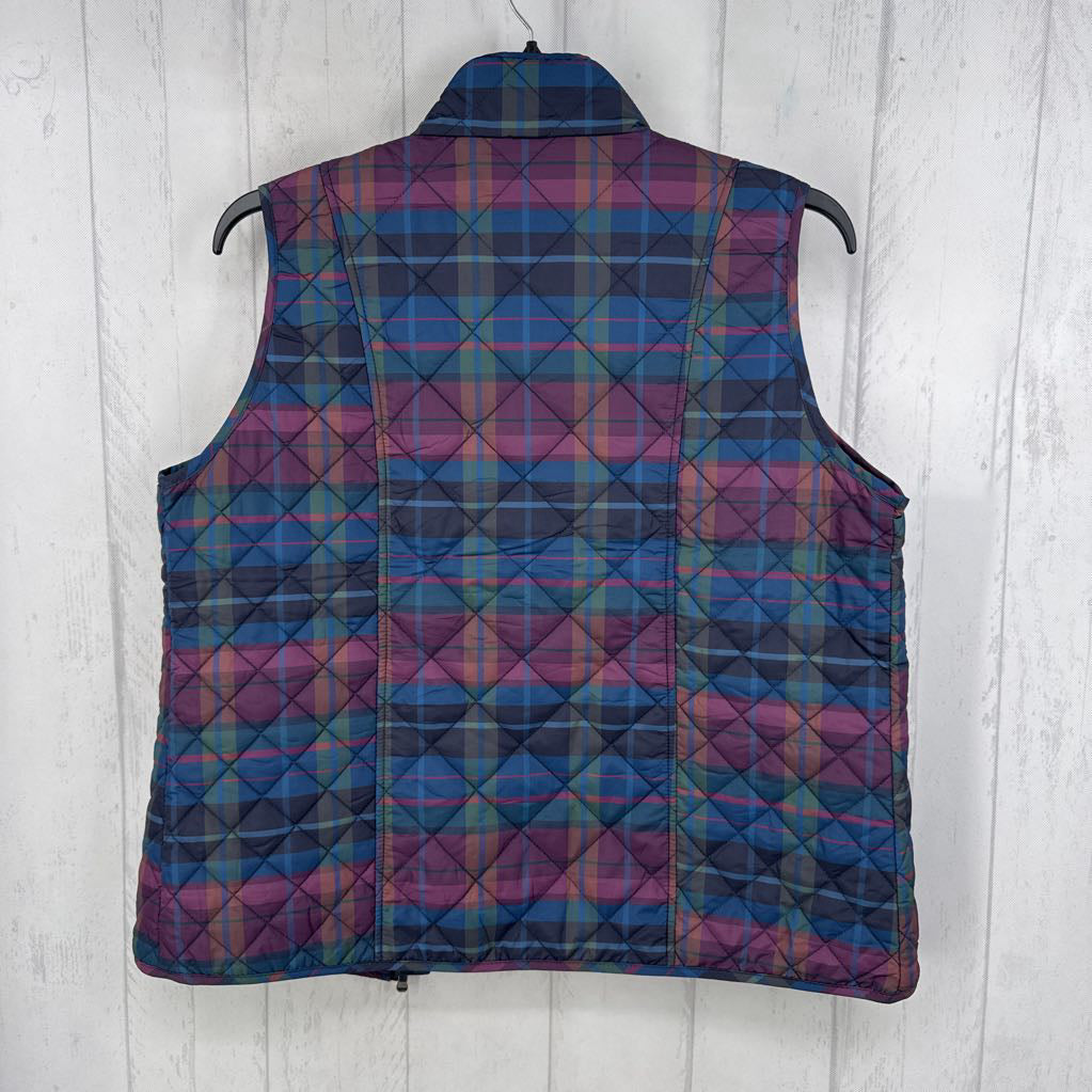 L plaid quilted vest