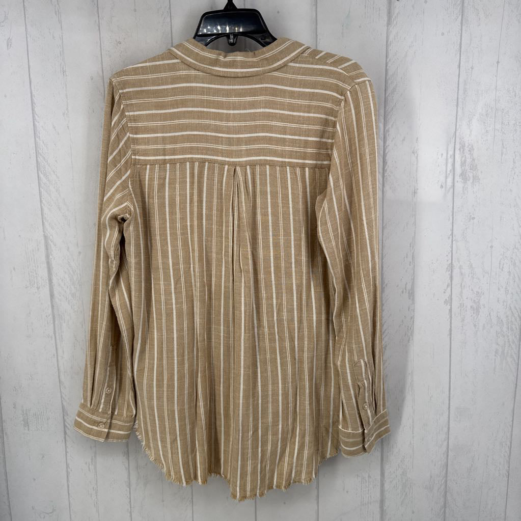 S striped button down l/s top