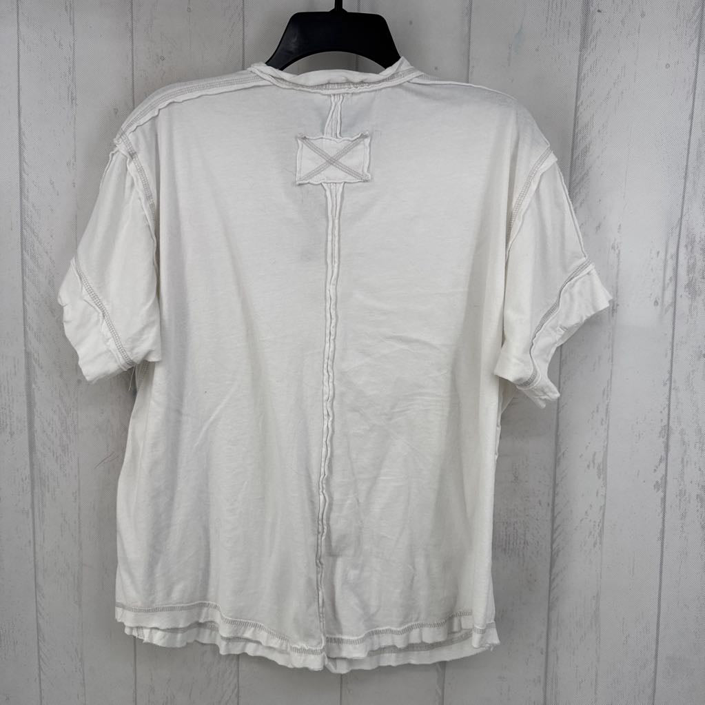 M quarter button down s/s tee