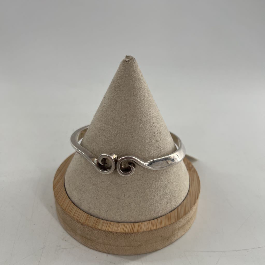 silver scroll bangle bracelet