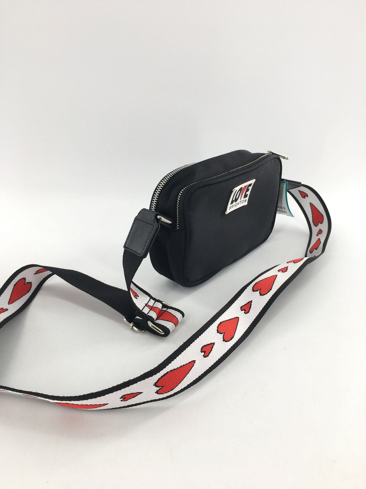 nylon signature heart strap crossbody