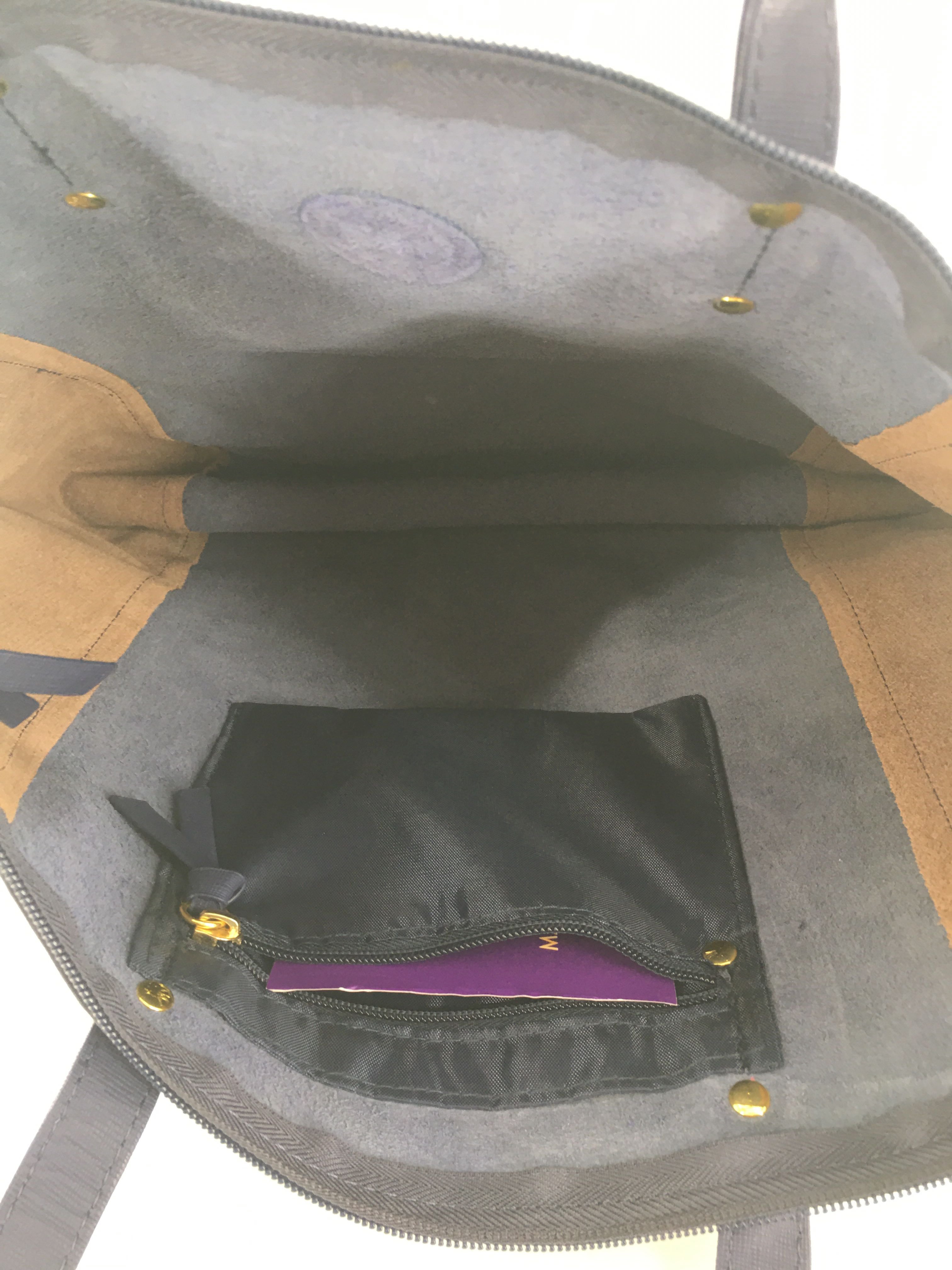 leather colorblock tote