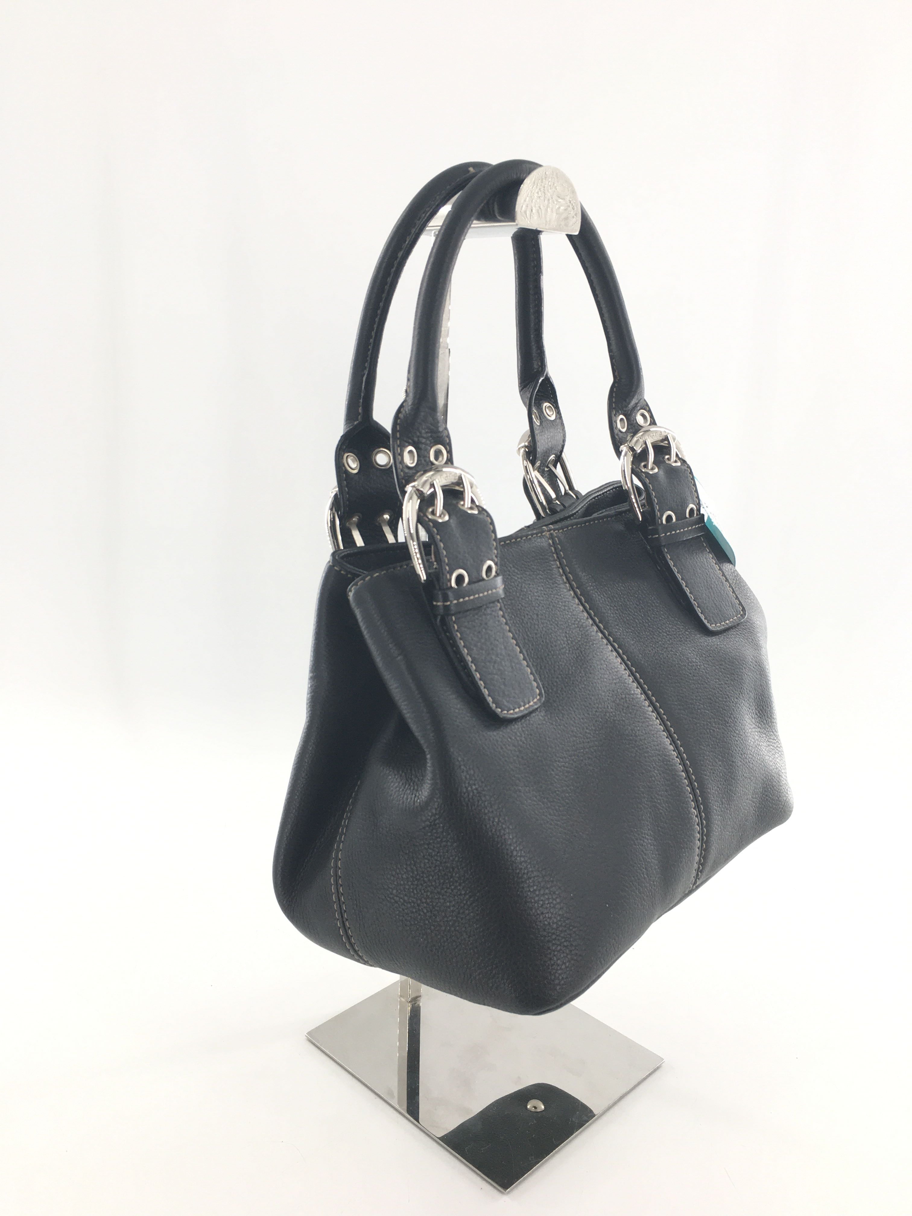 pebbled leather handbag