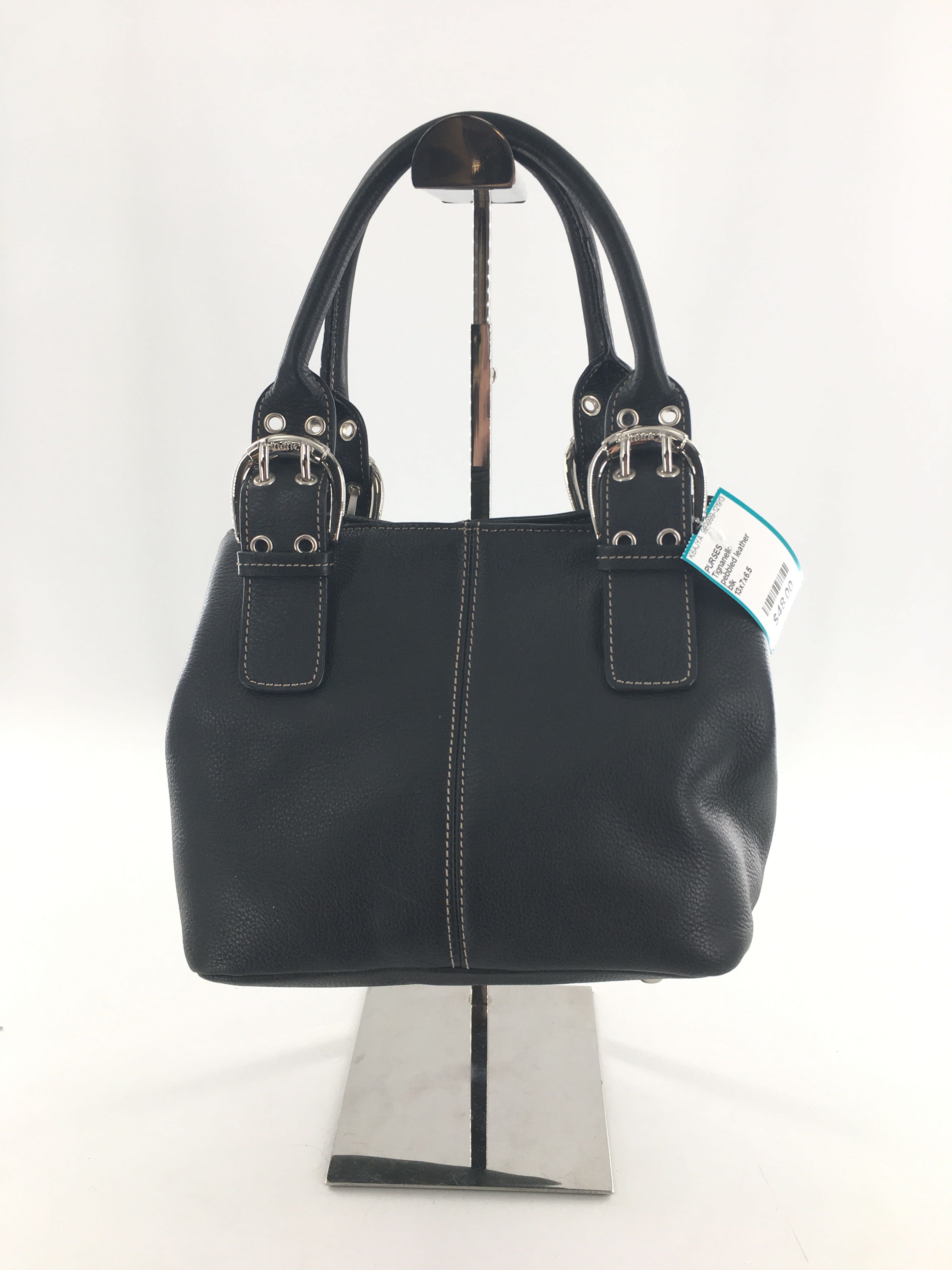 pebbled leather handbag