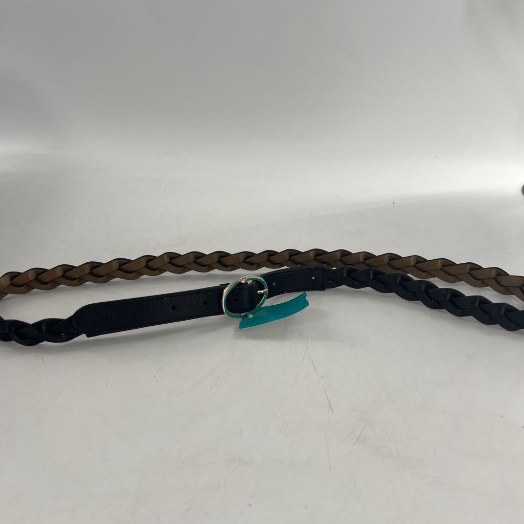1X braided leather leather belt