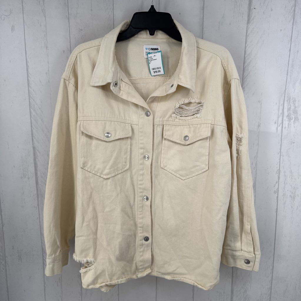 M distressed shacket