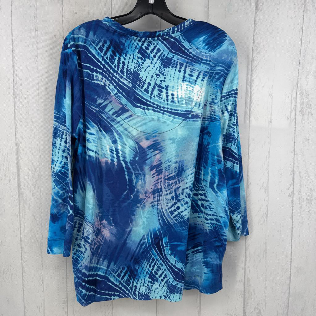 XL tie-dye v-neck 3/4 slv tee