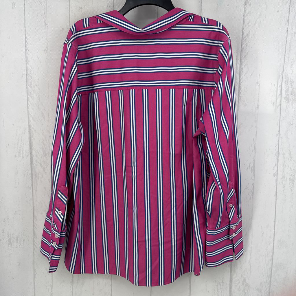 18 striped button down l/s top