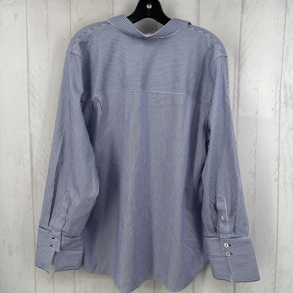 18 striped button down l/s top