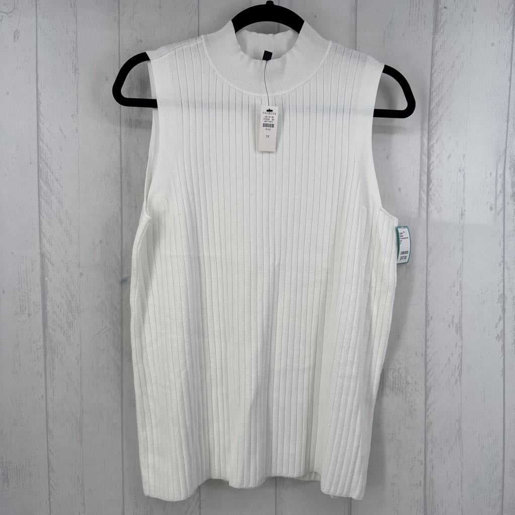 1X mock-neck rib knit cami