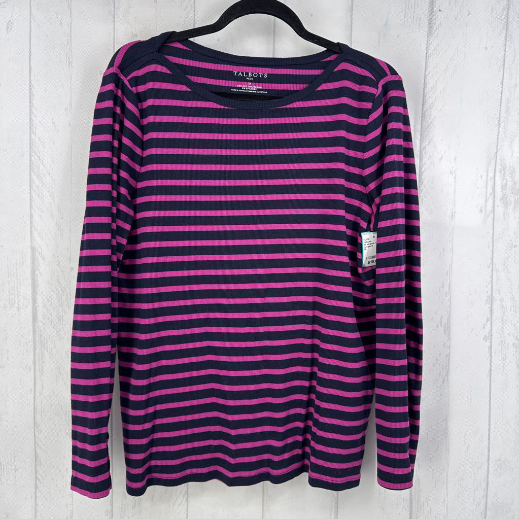 1X striped ribbed l/s tee