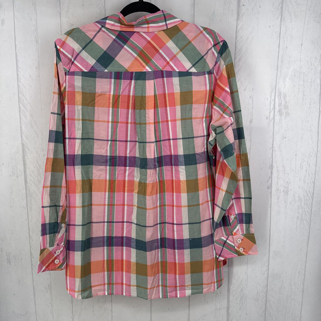 R105 1X plaid button l/s tee