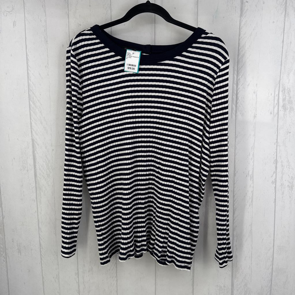 1X ribbed striped l/s top