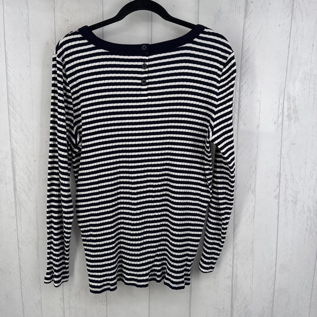 1X ribbed striped l/s top