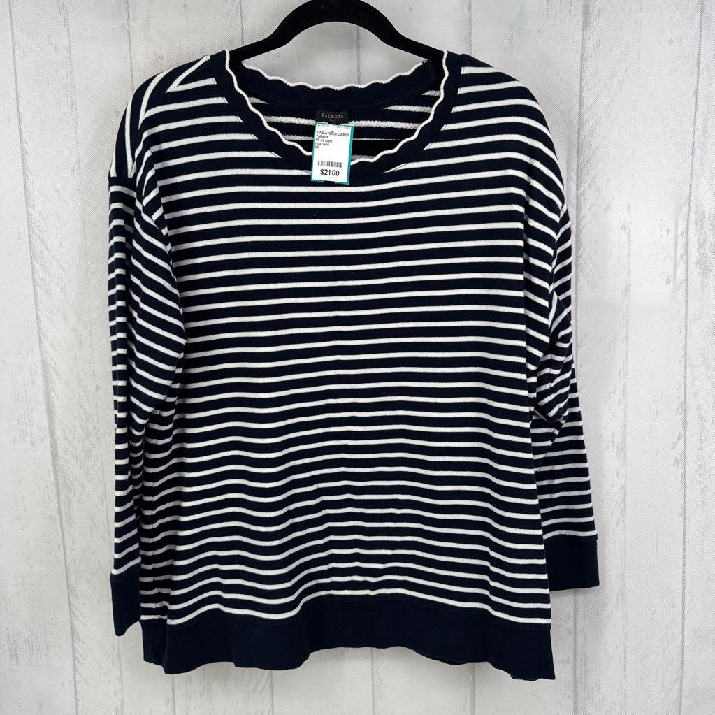 1X striped sweatshirt