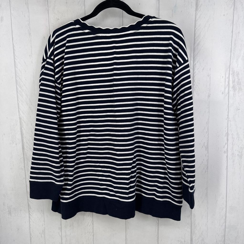 1X striped sweatshirt