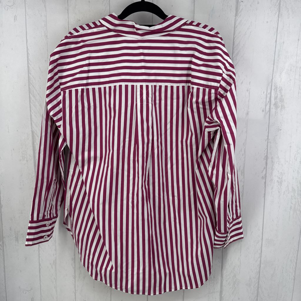 1X striped button down l/s top