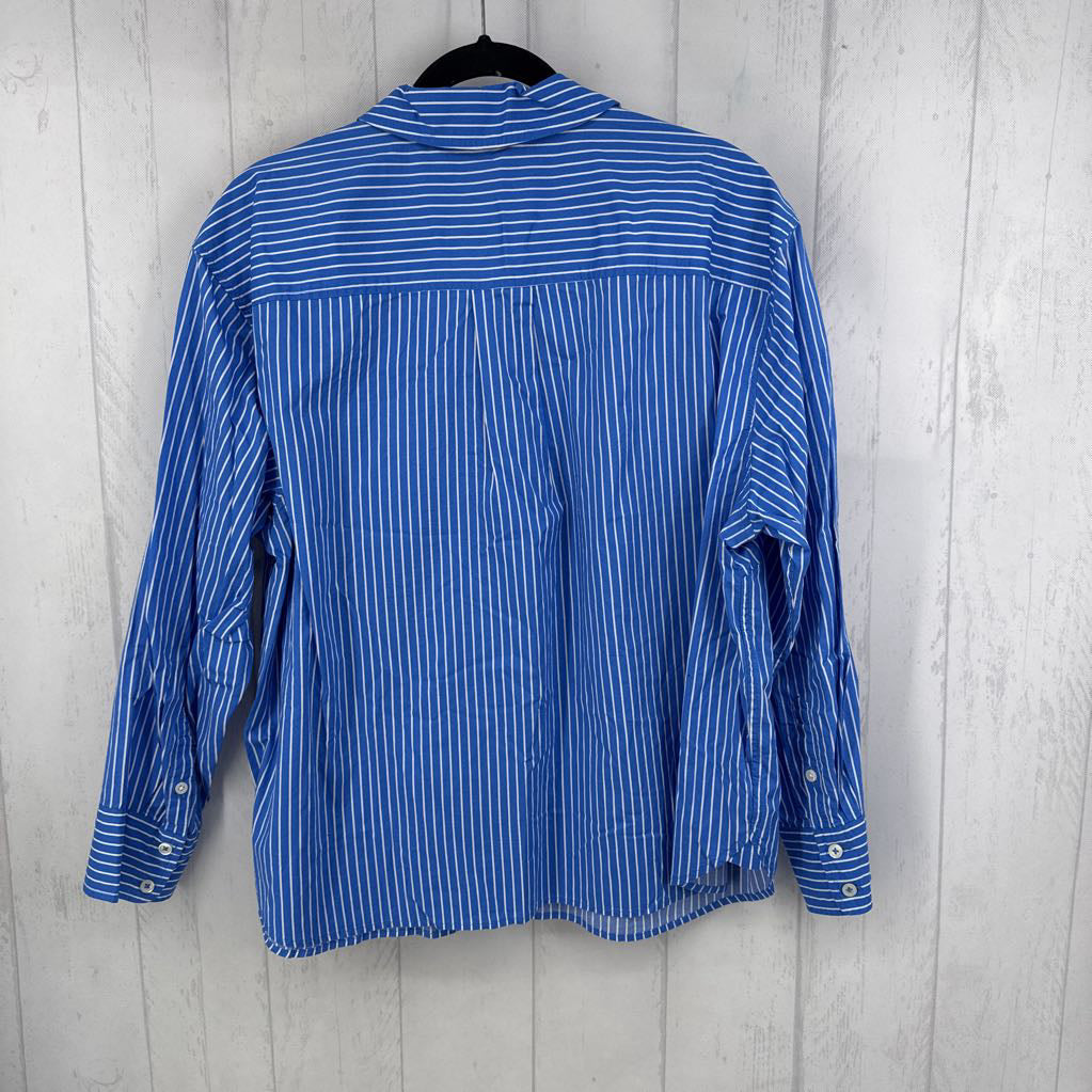 1X striped button down l/s top