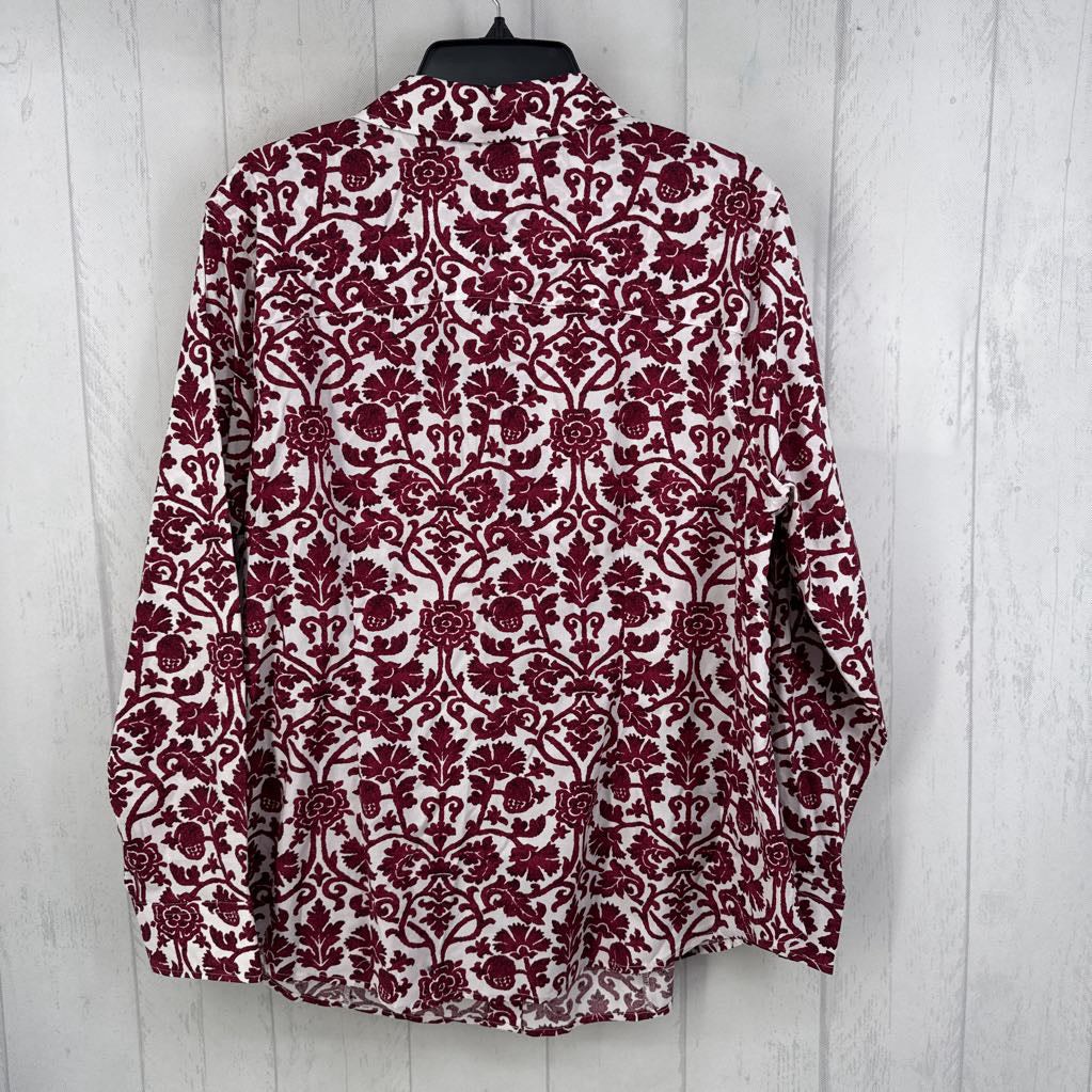 16w flo print button down l/s top