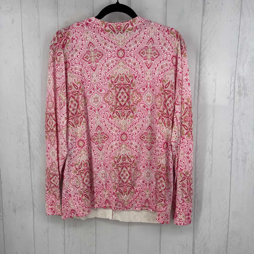 1X 2pc paisley print cami & cardi set