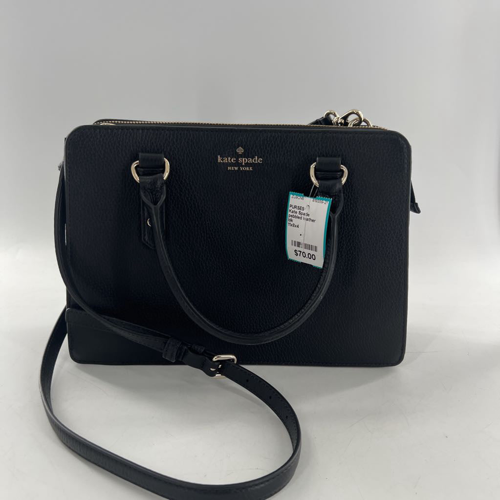 pebbled leather triple compartment satchel