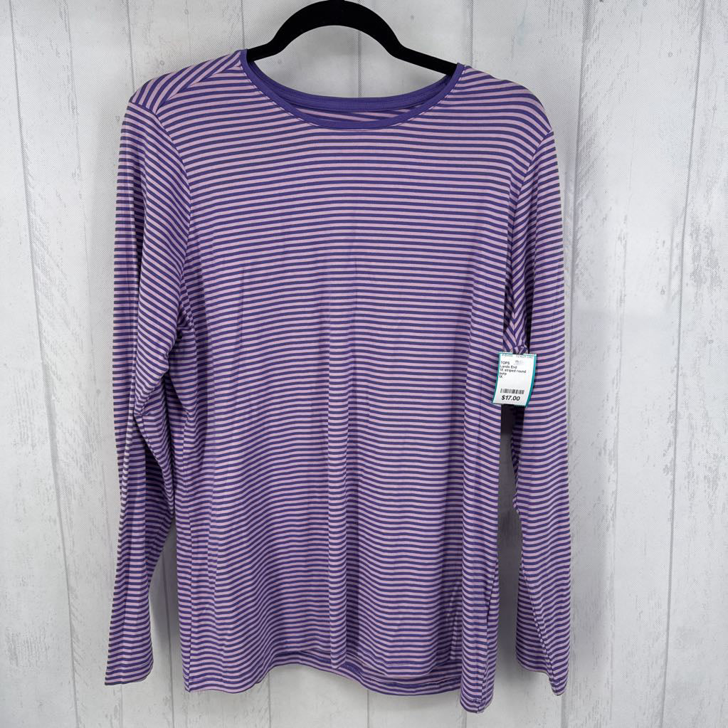 1X striped round neck l/s tee