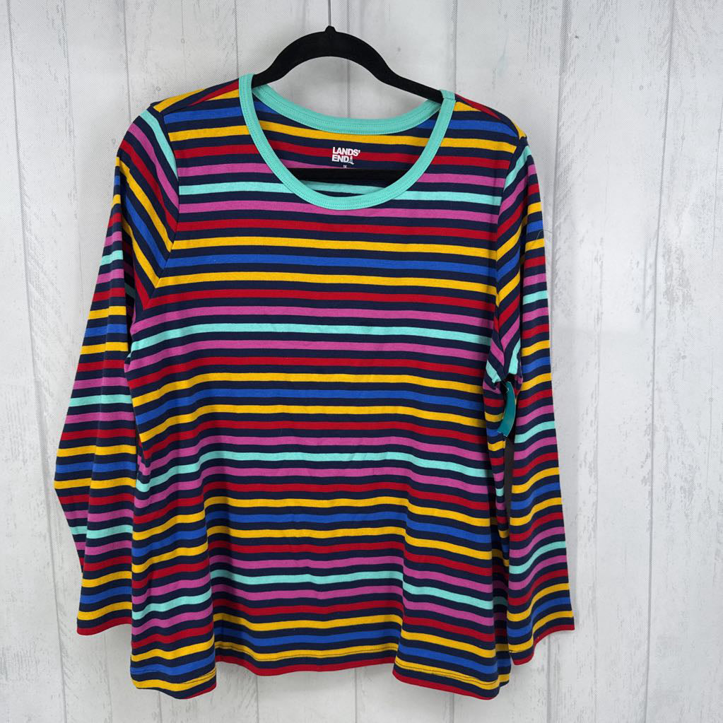 1X striped round neck l/s tee