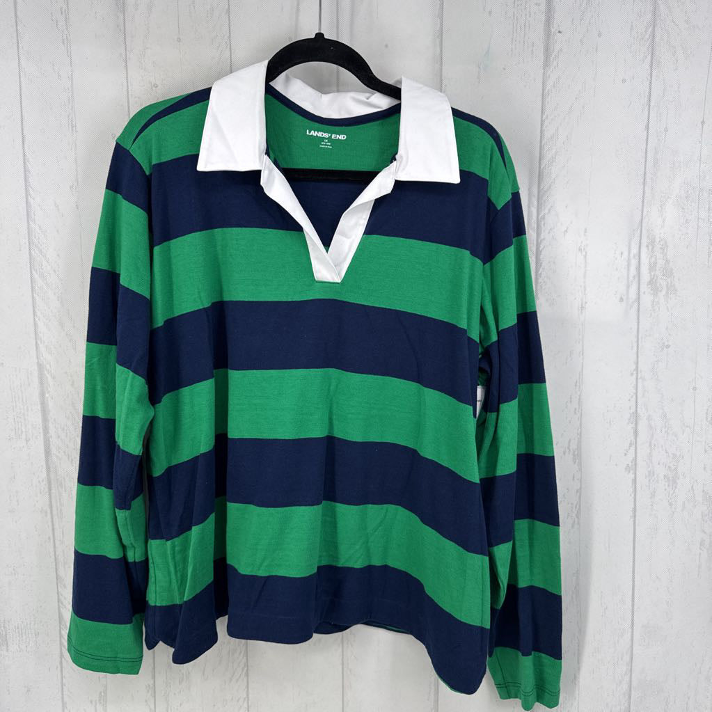 1X striped l/s rugby top