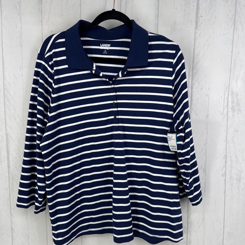 1X striped 3/4 slv top