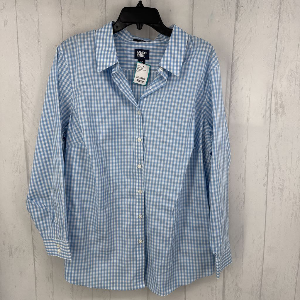 16w plaid button down l/s top