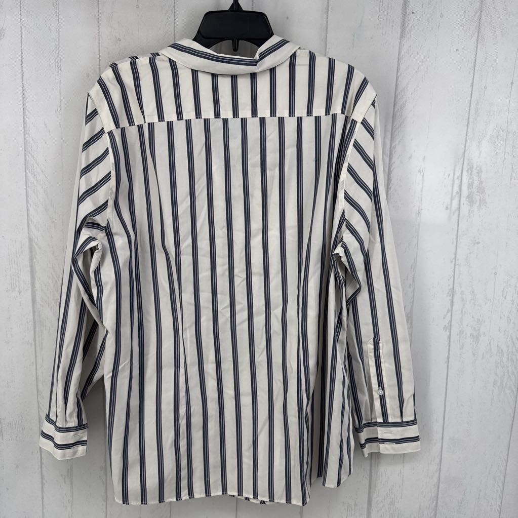 16w striped button down l/s top