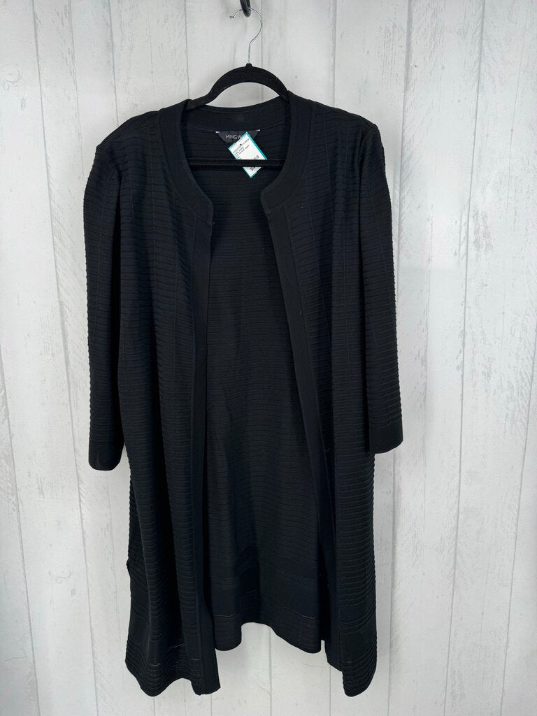 OX rib knit open front cardi