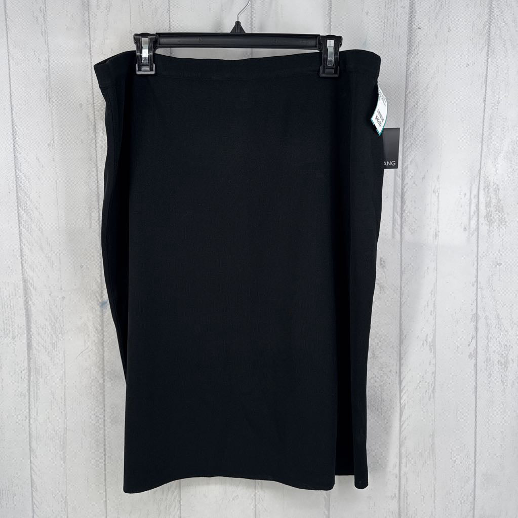 R162 OX rib knit pull-on skirt