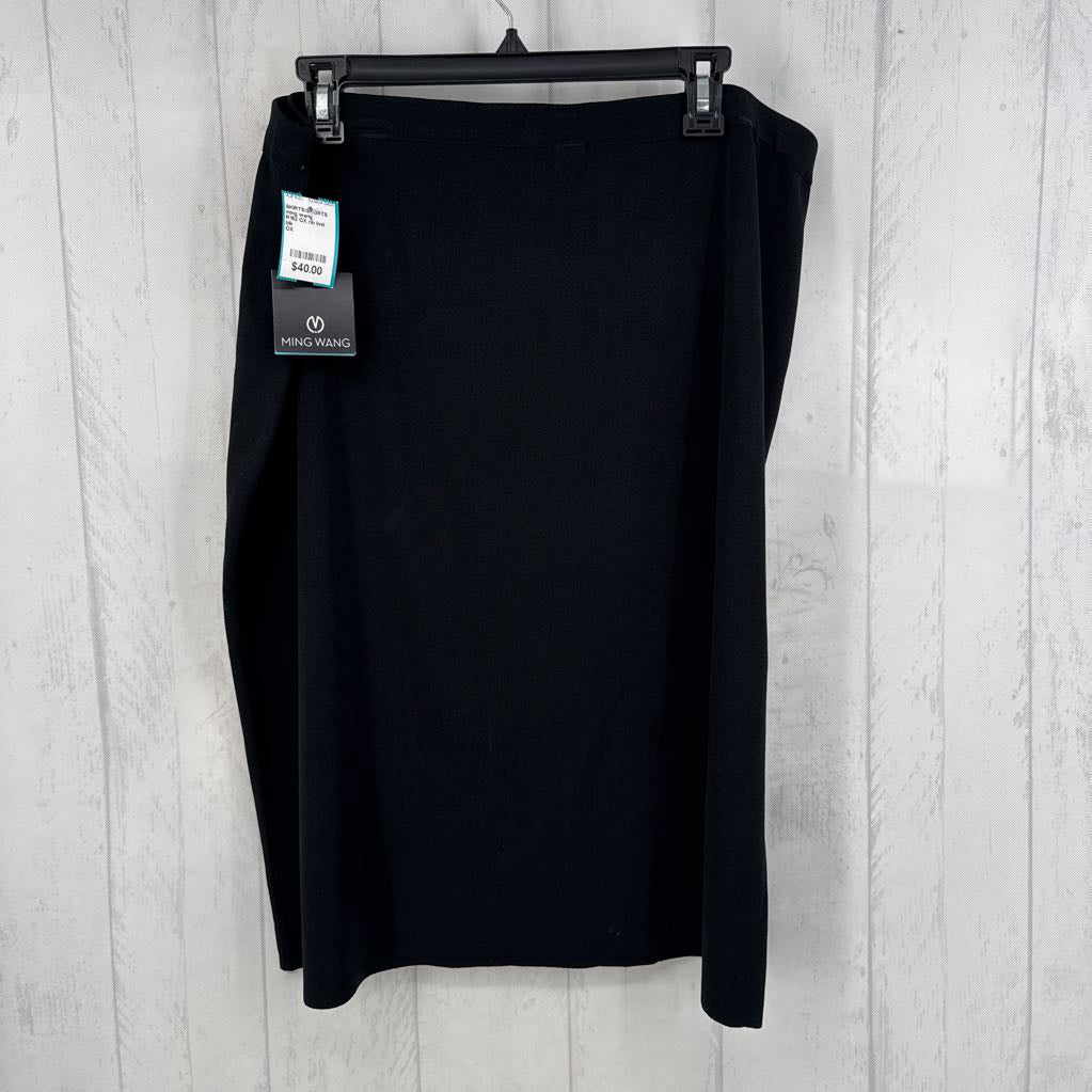 R162 OX rib knit pull-on skirt