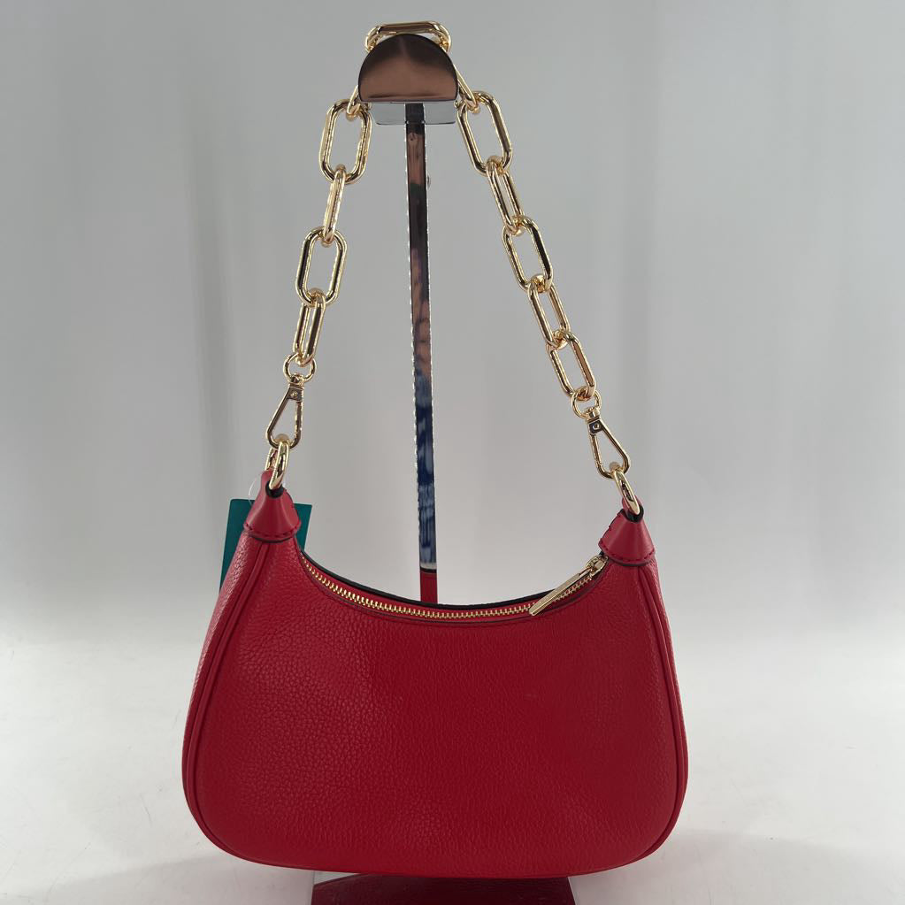 R398 med pebbled chain link strap shoulder bag